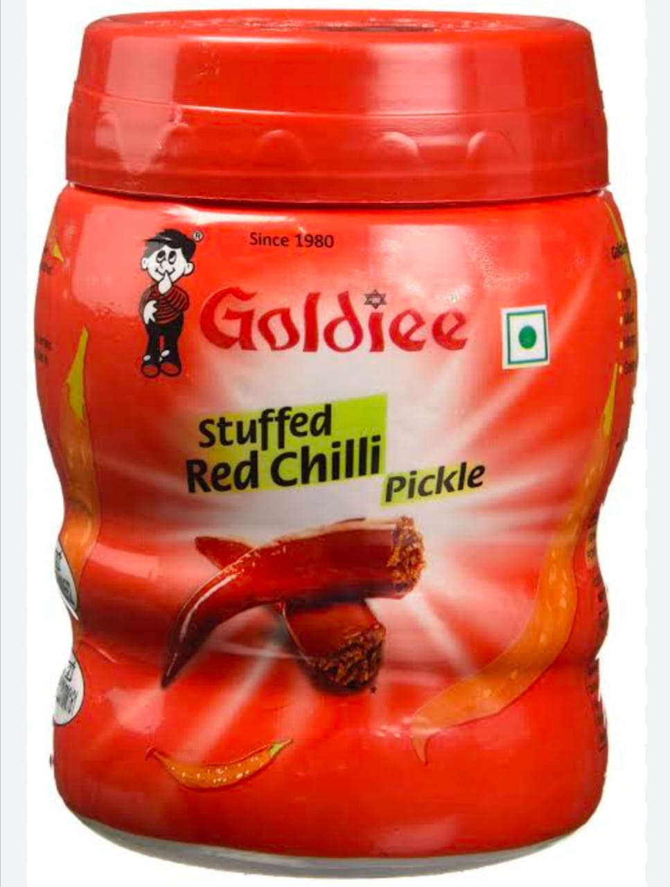 GOLDIEE STUFFED RED CHILLI PICKLE 1 KG