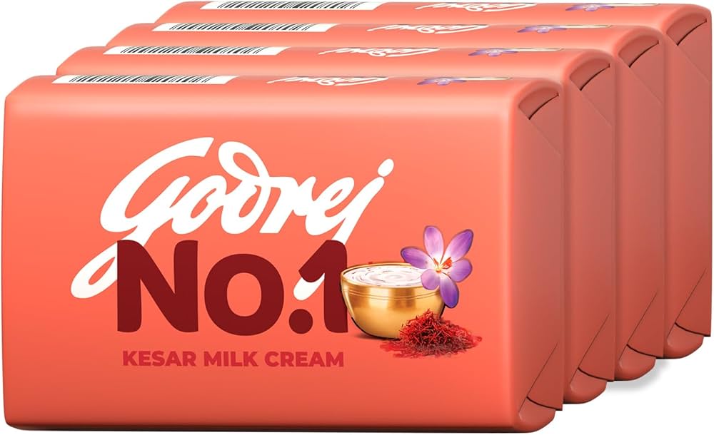 GODREJ NO 1 SAFFRON MILK CREAM SOAP (150gm × 4 pack)